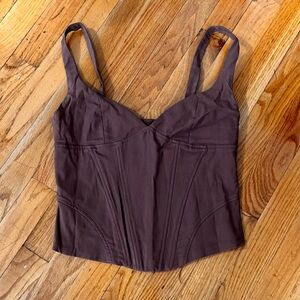 Zara Brown Corset Top
